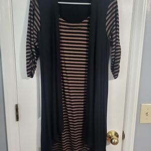 Haani Black Dress with Tan Accents